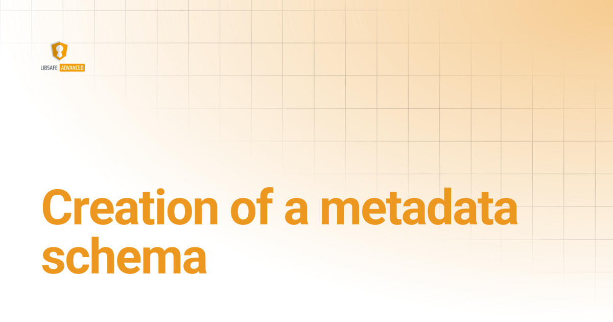 Creation of a metadata schema | LIBSAFE Advanced Pro - Preservation ...
